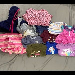 Lot of 13 Girls 2T Tops Tanks & Dresses